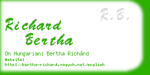 richard bertha business card
