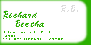 richard bertha business card